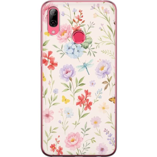 Huawei Y7 (2019) Läpinäkyvä kuori Kukat