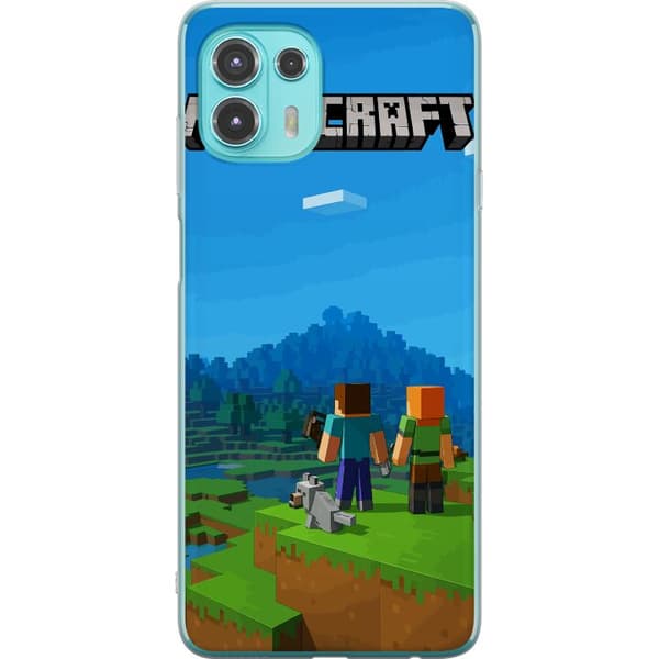 Motorola Edge 20 Lite Läpinäkyvä kuori Minecraft Key Art