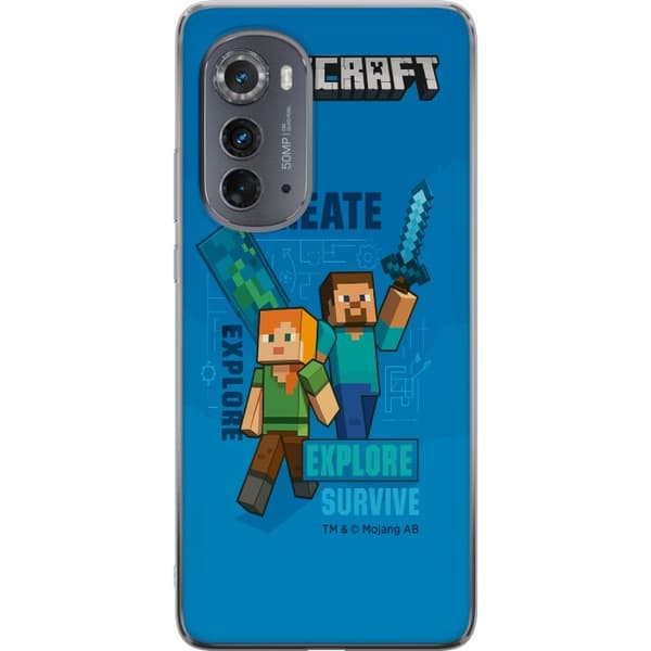 Motorola Edge (2022) Läpinäkyvä kuori Minecraft Luolastot