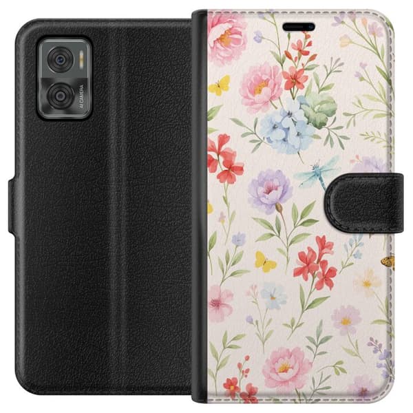 Motorola Moto E22i Lommeboketui Blomster