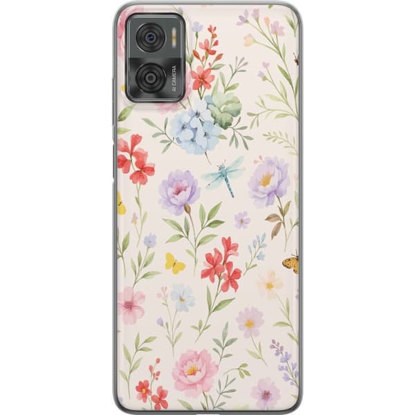 Motorola Moto E22i Läpinäkyvä kuori Kukat