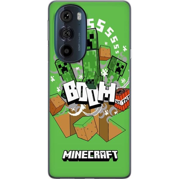 Motorola Edge 30 Pro Gennemsigtig cover Minecraft Boom
