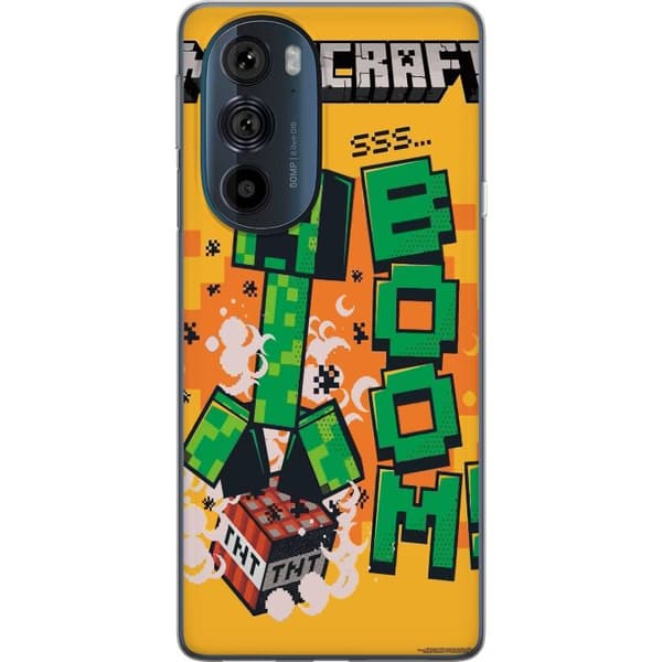 Motorola Edge 30 Pro Läpinäkyvä kuori Minecraft Boom