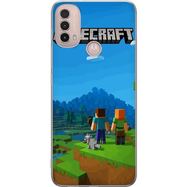 Motorola Moto E40 Genomskinligt Skal Minecraft Key Art