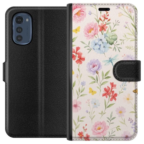 Motorola Moto E32s Lommeboketui Blomster