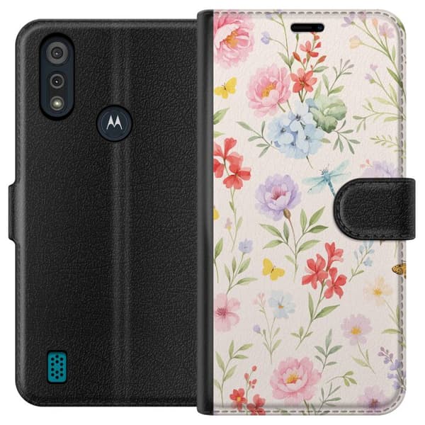 Motorola Moto E6i Tegnebogsetui Blomster