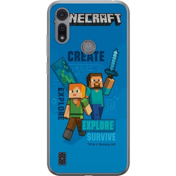 Motorola Moto E6i Gennemsigtig cover Minecraft Huler