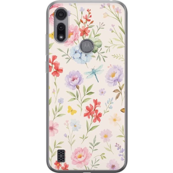 Motorola Moto E6i Gjennomsiktig deksel Blomster