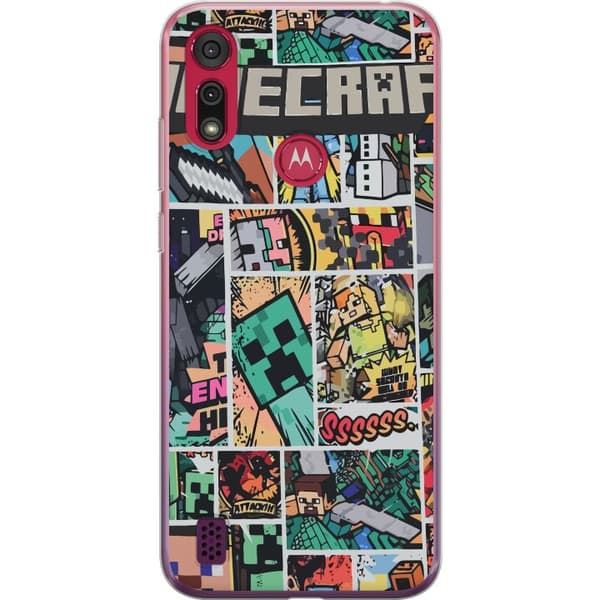 Motorola Moto E6s (2020) Läpinäkyvä kuori Minecraft Taide