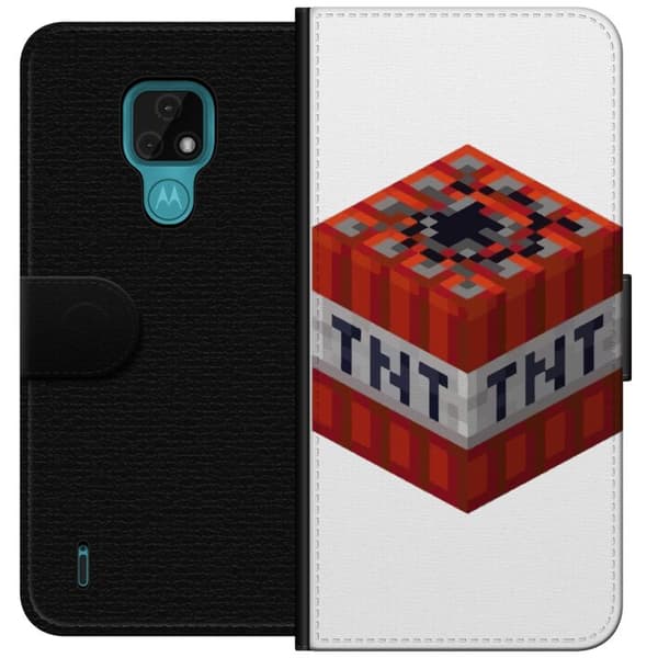 Motorola Moto E7 Tegnebogsetui Minecraft TNT