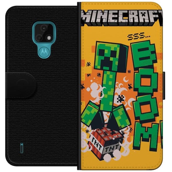 Motorola Moto E7 Plånboksfodral Minecraft Boom