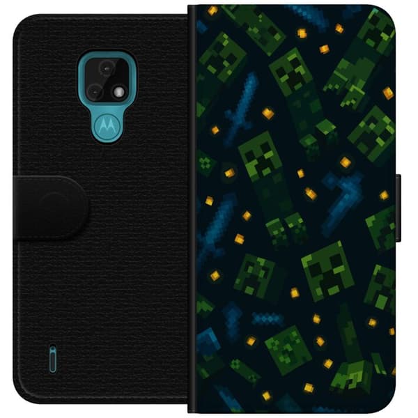 Motorola Moto E7 Lompakkokotelo Minecraft Dungeons Mob