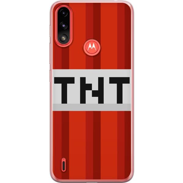 Motorola Moto E7 Power Genomskinligt Skal Minecraft TNT