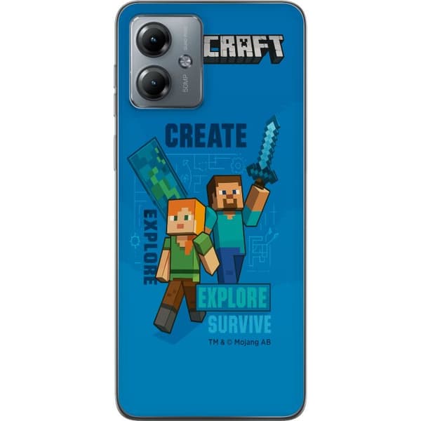 Motorola Moto G14 Gennemsigtig cover Minecraft Huler