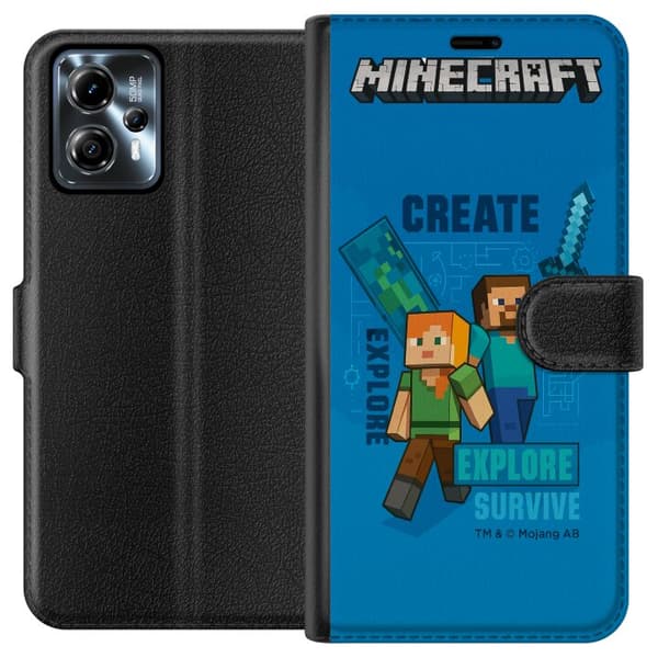 Motorola Moto G13 Plånboksfodral Minecraft Caves
