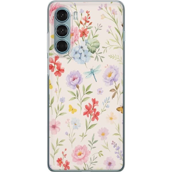Motorola Moto G200 5G Läpinäkyvä kuori Kukat