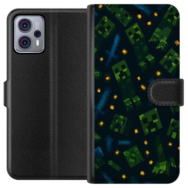 Motorola Moto G23 Lompakkokotelo Minecraft Dungeons Mob