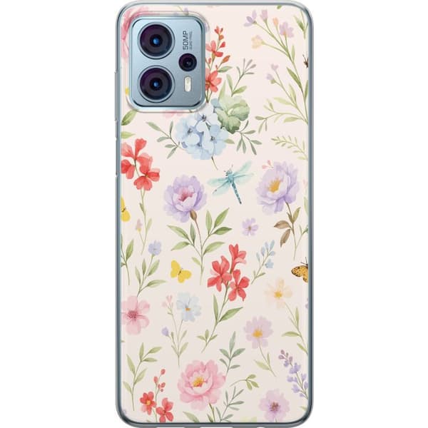 Motorola Moto G23 Läpinäkyvä kuori Kukat