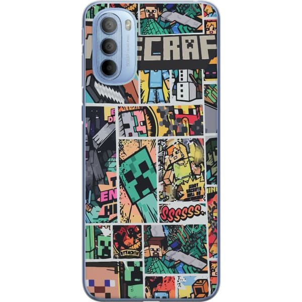 Motorola Moto G31 Läpinäkyvä kuori Minecraft Taide