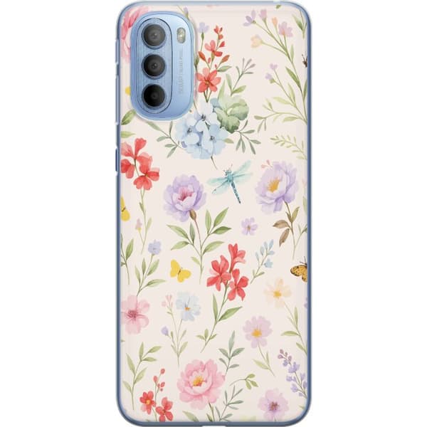 Motorola Moto G31 Läpinäkyvä kuori Kukat