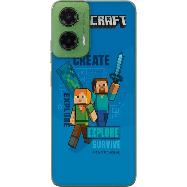 Motorola Moto G35 Gennemsigtig cover Minecraft Huler