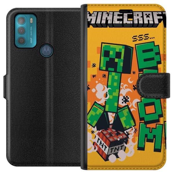 Motorola Moto G50 Lommeboketui Minecraft Boom