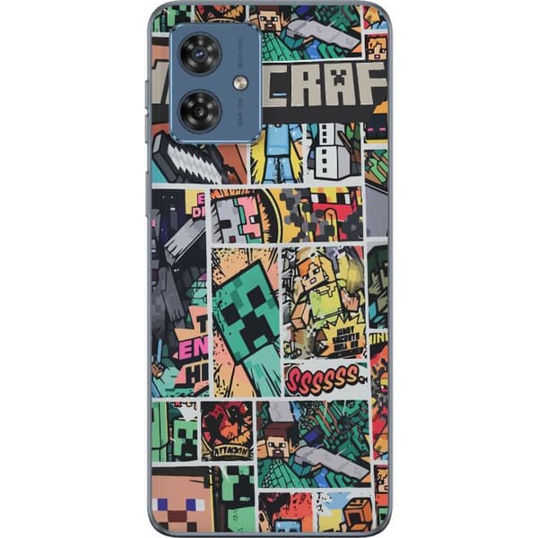 Motorola Moto G54 Genomskinligt Skal Minecraft Art