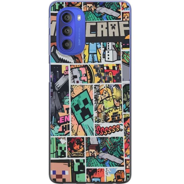 Motorola Moto G51 5G Gjennomsiktig deksel Minecraft Kunsthåndverk