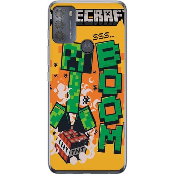 Motorola Moto G50 Genomskinligt Skal Minecraft Boom