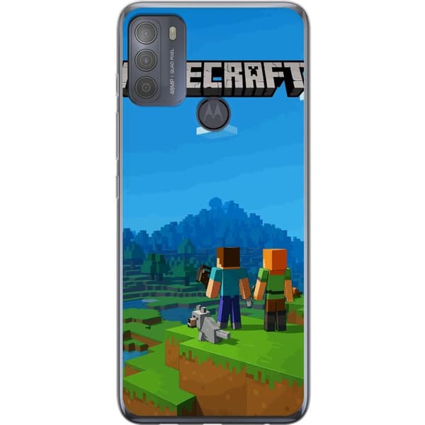 Motorola Moto G50 Läpinäkyvä kuori Minecraft Key Art
