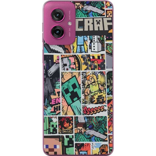 Motorola Moto G55 Läpinäkyvä kuori Minecraft Taide