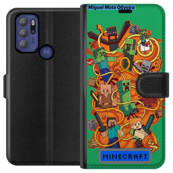 Motorola Moto G60S Lompakkokotelo Minecraft