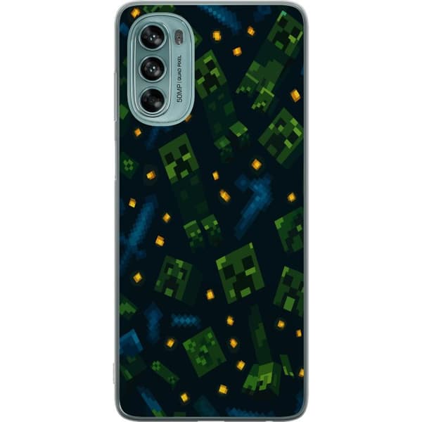 Motorola Moto G62 5G Genomskinligt Skal Minecraft Dungeons Mob