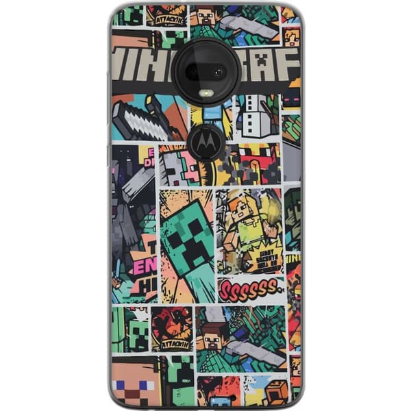 Motorola Moto G7 Genomskinligt Skal Minecraft Art