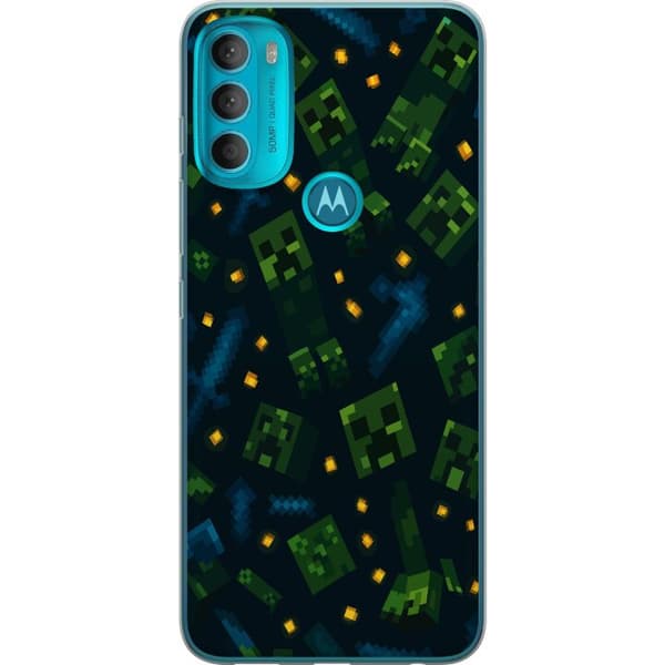 Motorola Moto G71 5G Genomskinligt Skal Minecraft Dungeons Mob