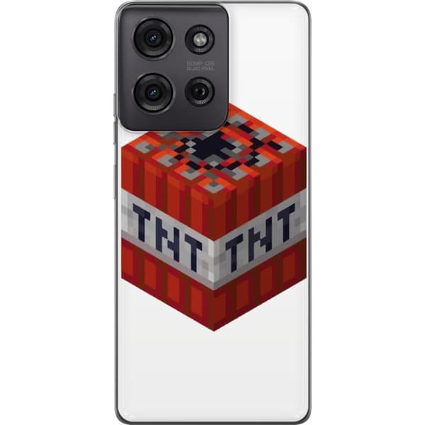 Motorola Moto G75 Gennemsigtig cover Minecraft TNT