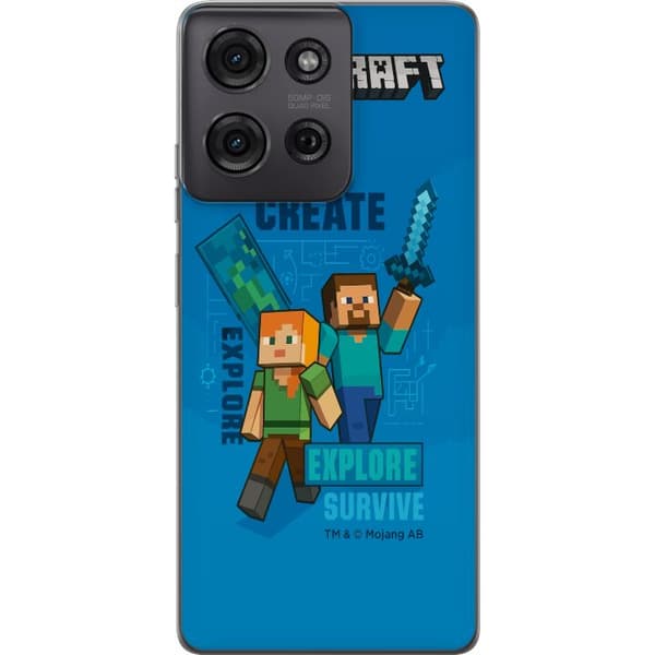 Motorola Moto G75 Gennemsigtig cover Minecraft Huler
