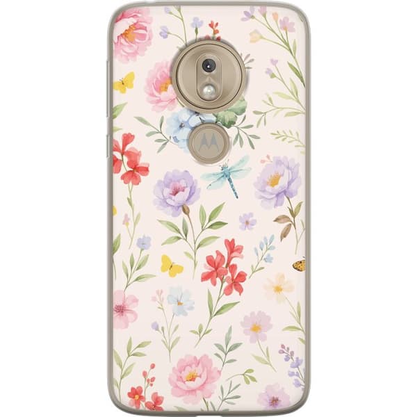 Motorola Moto G7 Play Genomskinligt Skal Blommor