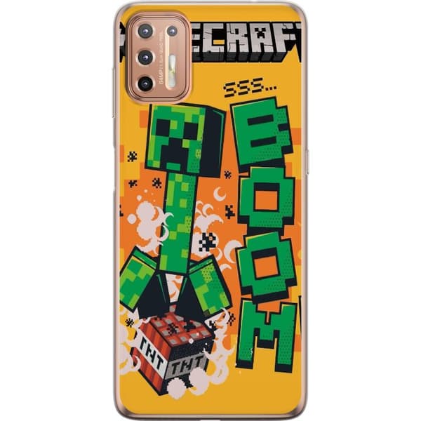 Motorola Moto G9 Plus Genomskinligt Skal Minecraft Boom