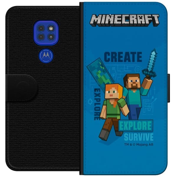 Motorola Moto G9 Play Plånboksfodral Minecraft Caves