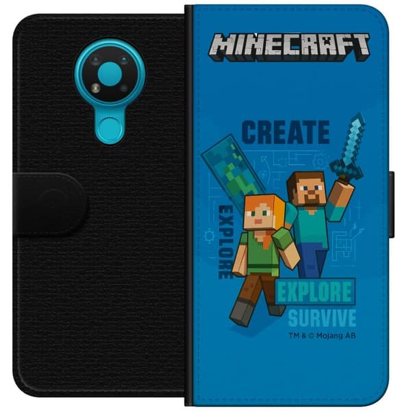Nokia 3.4 Lommeboketui Minecraft Grotter