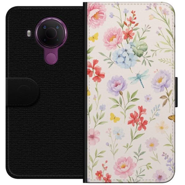 Nokia 5.4 Lommeboketui Blomster