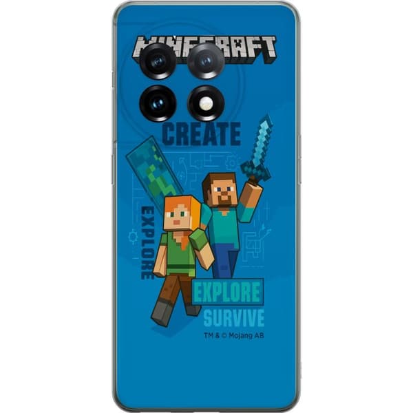 OnePlus 11 Läpinäkyvä kuori Minecraft Luolastot