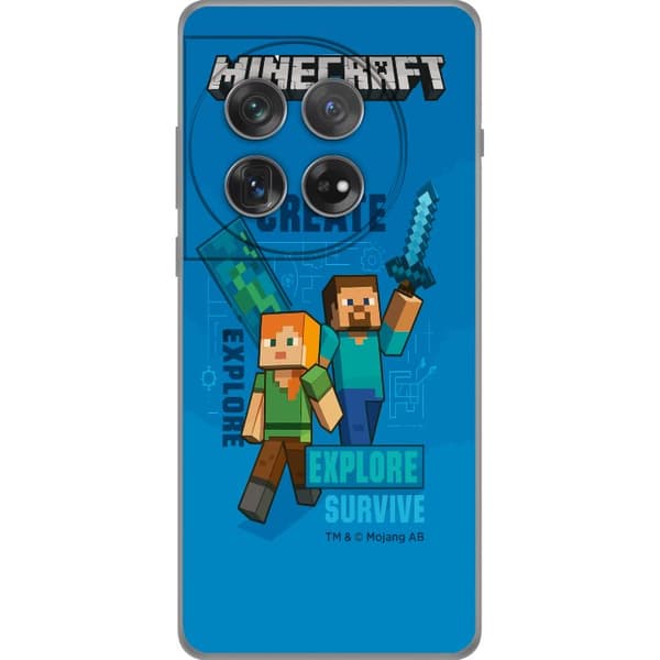 OnePlus 12 Läpinäkyvä kuori Minecraft Luolastot
