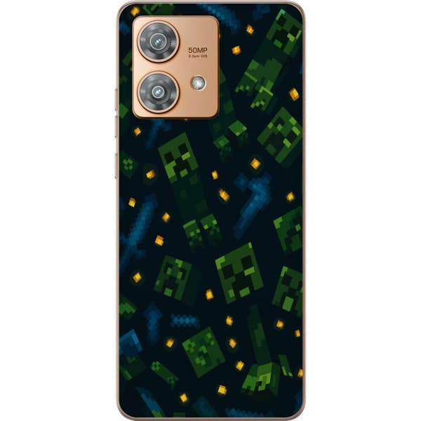 Motorola Edge 40 Neo Genomskinligt Skal Minecraft Dungeons Mob