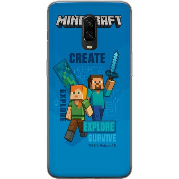 OnePlus 6T Läpinäkyvä kuori Minecraft Luolastot