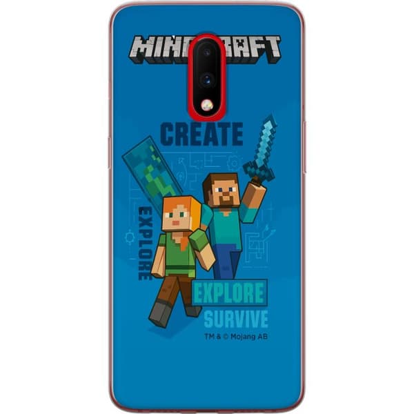 OnePlus 7 Läpinäkyvä kuori Minecraft Luolastot