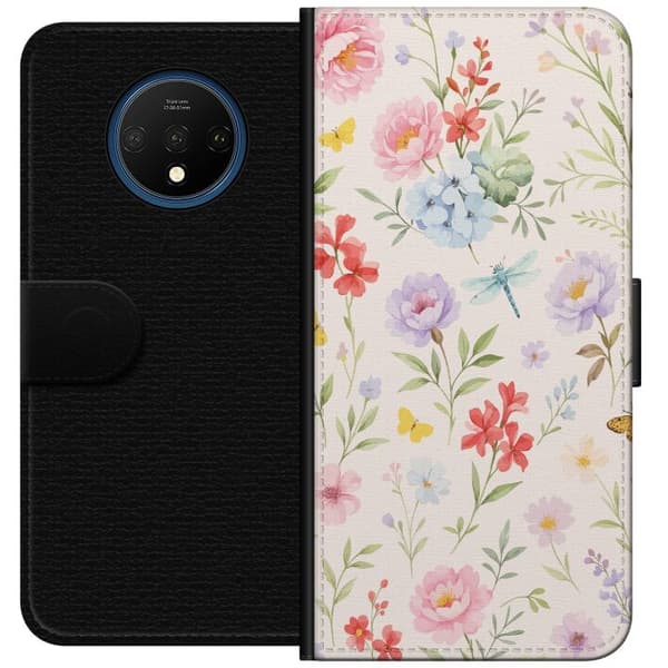 OnePlus 7T Lommeboketui Blomster