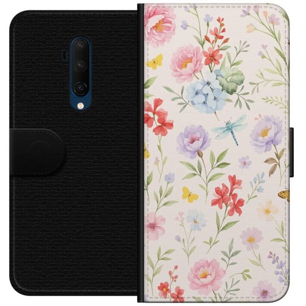 OnePlus 7T Pro Lommeboketui Blomster