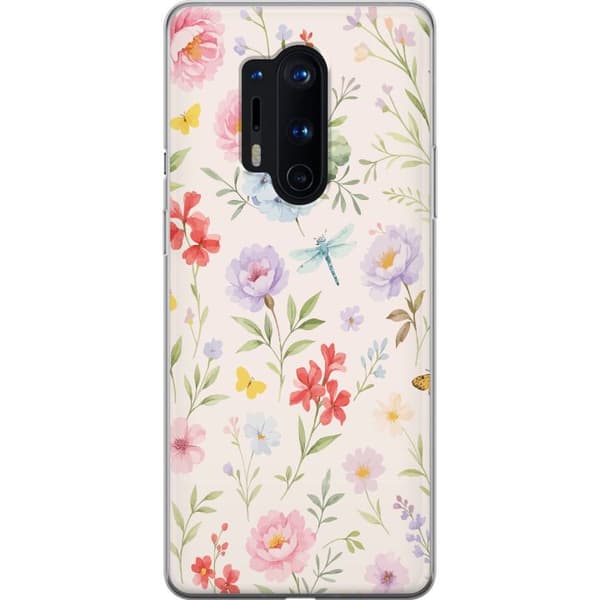 OnePlus 8 Pro Gjennomsiktig deksel Blomster